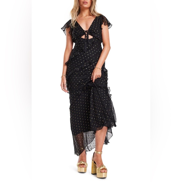 ASOS Dresses & Skirts - ASOS Bias Cut Ruffle Sleeve Maxi Tea Dress